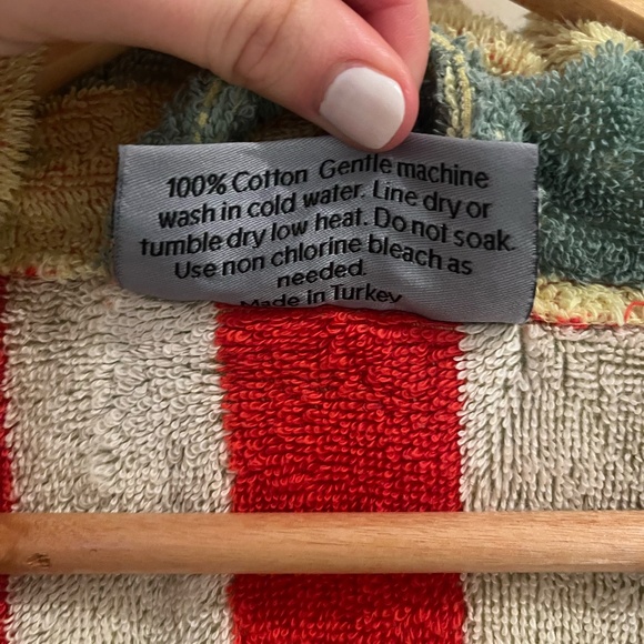 Dusen Dusen Bathrobe Lime Stripe Small - Picture 4 of 6